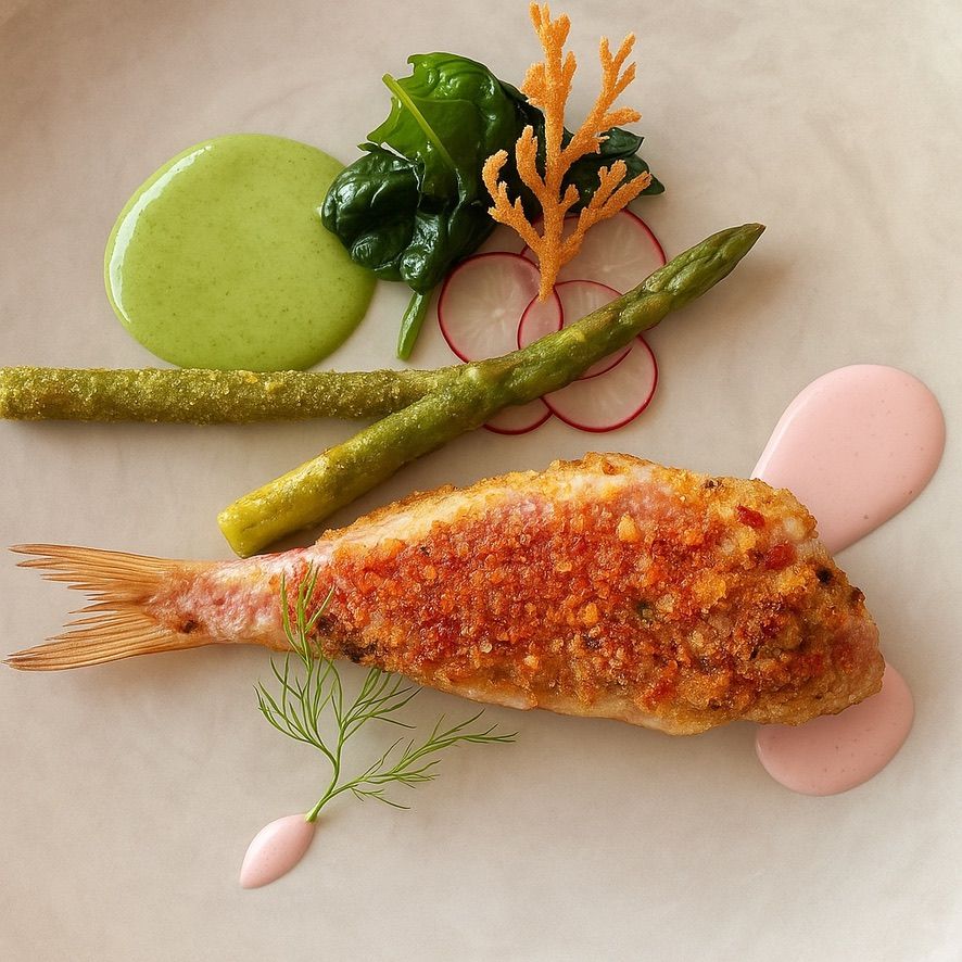 Piatto di pesce con salsa verde